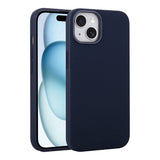 Apple iPhone 14 Kılıf M-Safe Şarj Özellikli Kumaş Tasarımlı Zore Miami Sert PC Kapak Lacivert