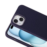 Apple iPhone 14 Kılıf M-Safe Şarj Özellikli Kumaş Tasarımlı Zore Miami Sert PC Kapak Derin Mor