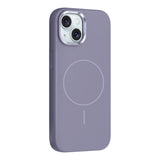 Apple iPhone 14 Kılıf M-Safe Şarj Özellikli Metal Kamera Çerçeveli Zore Edi Silikon Kapak Lavendery Gray