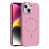 Apple iPhone 14 Kılıf M-Safe Şarj Özellikli Metal Kamera Çerçeveli Zore Edi Silikon Kapak Turuncu