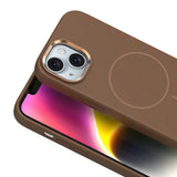 Apple iPhone 14 Kılıf M-Safe Şarj Özellikli Metal Kamera Çerçeveli Zore Edi Silikon Kapak Turuncu