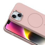 Apple iPhone 14 Kılıf M-Safe Şarj Özellikli Metal Kamera Çerçeveli Zore Edi Silikon Kapak Turuncu