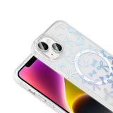 Apple iPhone 14 Kılıf M-Safe Şarj Özellikli Şeffaf Zore Folk Sert Kapak Kalp