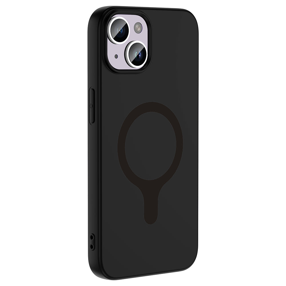 Apple iPhone 14 Kılıf M-Safe Şarj Özellikli Zore Aris Silikon Kapak Siyah