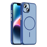 Apple iPhone 14 Kılıf M-Safe Şarj Özellikli Zore Lora PC Kapak Lacivert