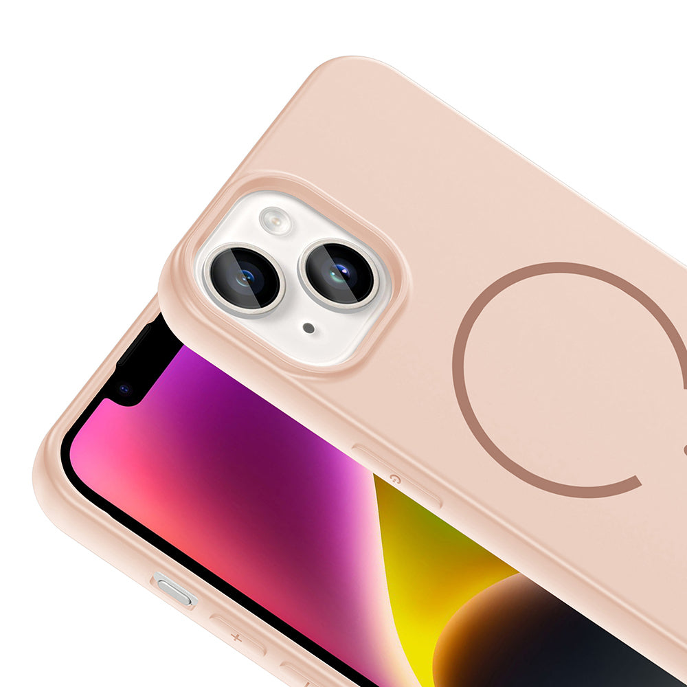 Apple iPhone 14 Kılıf M-safe Şarj Özellikli Zore Meta Kapak Siyah