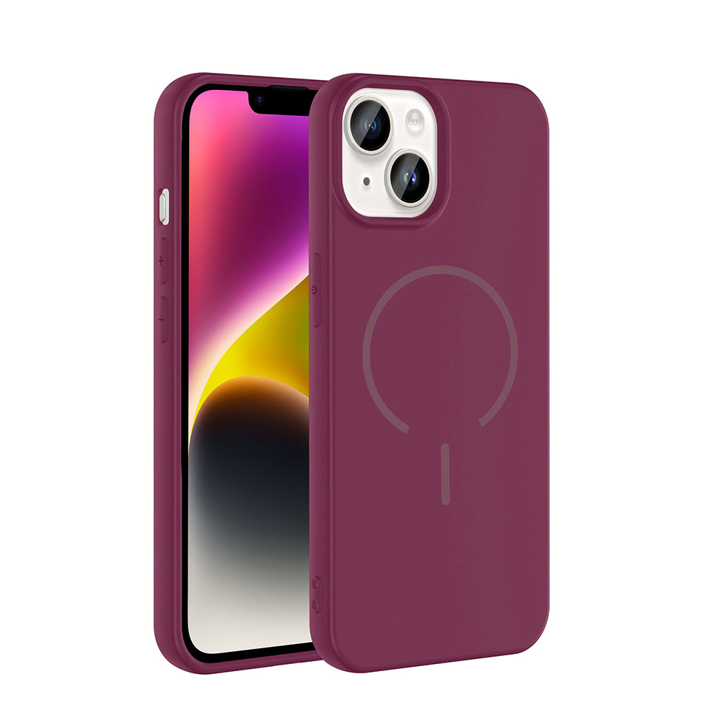 Apple iPhone 14 Kılıf M-safe Şarj Özellikli Zore Meta Kapak Lacivert