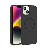 Apple iPhone 14 Kılıf M-safe Şarj Özellikli Zore Meta Kapak Siyah