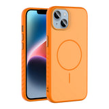 Apple iPhone 14 Kılıf M-safe Şarj Özellikli Zore Tea Kapak Turuncu