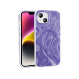 Apple iPhone 14 Kılıf M-safe Şarj Özellikli Fırça Boya Desenli Zore Palet Kapak Mor