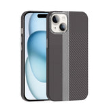 Apple iPhone 14 Kılıf M-safe Şarj Özellikli Karbon Fiber Görünümlü Zore Gros Kapak Gri-Siyah