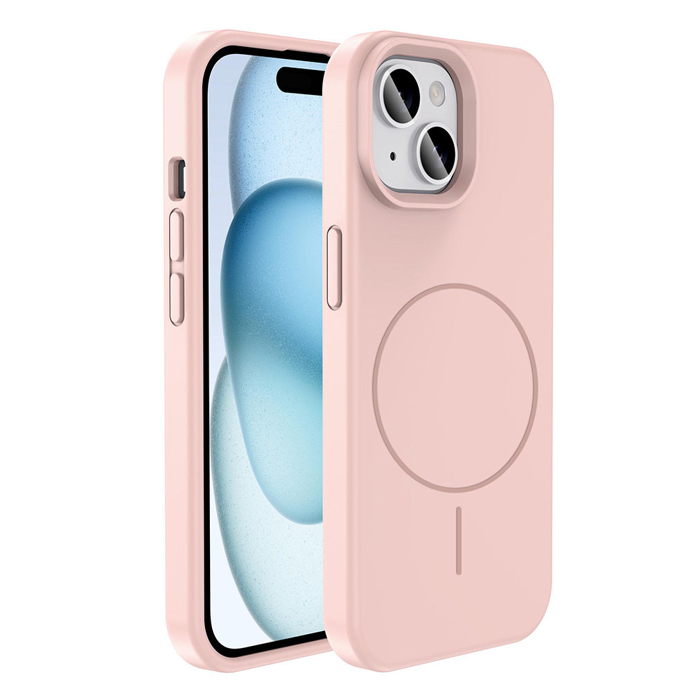 Apple iPhone 14 Kılıf M-safe Şarj Özellikli Sıvı Teknolojili Silinebilir Sert Zore Kivi Kapak Lavendery Gray
