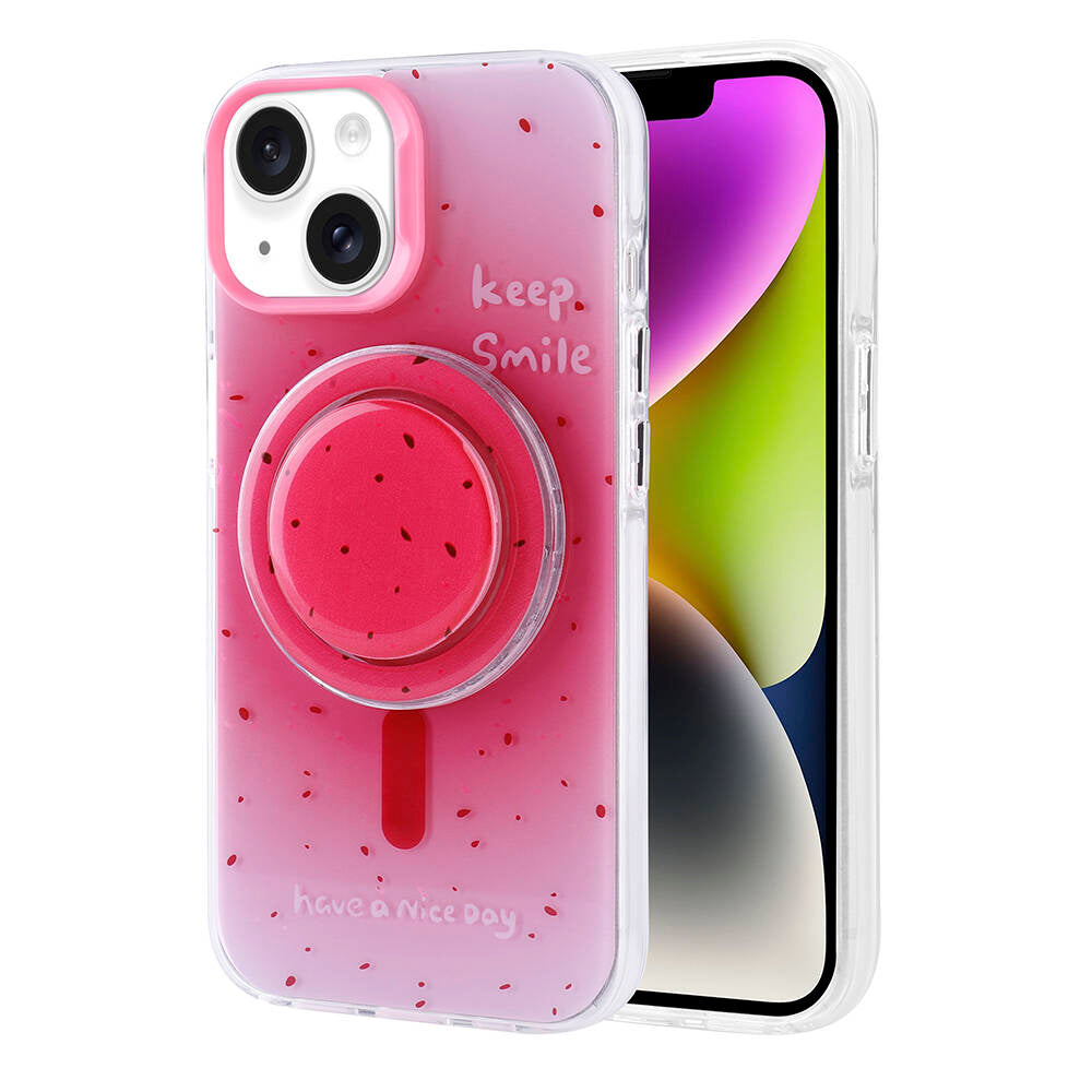 Apple iPhone 14 Kılıf M-safe Şarj Özellikli Tak-Çıkar Pop Soketli Zore Tiktok Kapak Mor