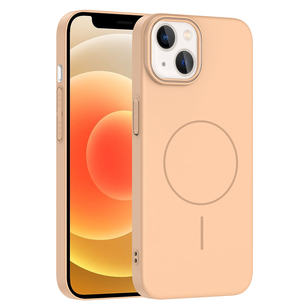 Apple iPhone 14 Kılıf M-safe Şarj Özellikli Zore Ruby Sert Kapak Gri