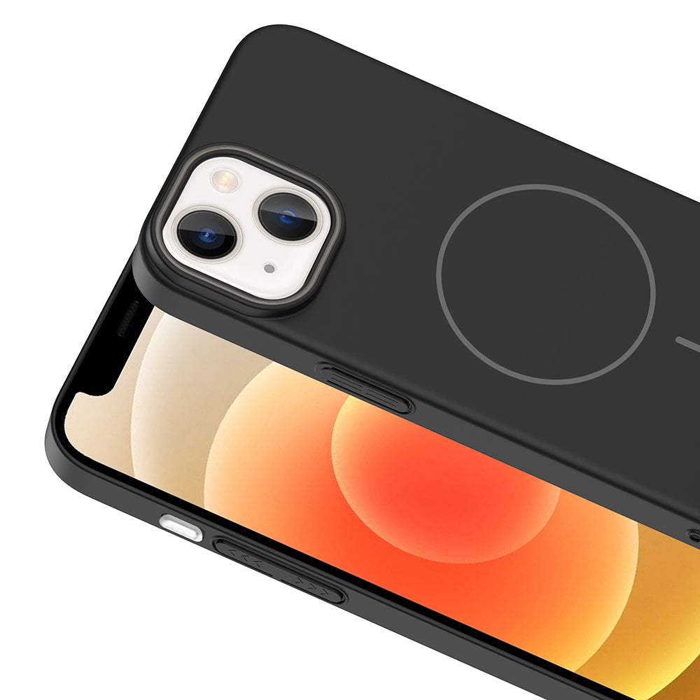 Apple iPhone 14 Kılıf M-safe Şarj Özellikli Zore Ruby Sert Kapak Mürdüm