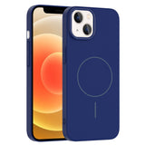 Apple iPhone 14 Kılıf M-safe Şarj Özellikli Zore Ruby Sert Kapak Lacivert