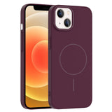Apple iPhone 14 Kılıf M-safe Şarj Özellikli Zore Ruby Sert Kapak Mürdüm