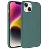 Apple iPhone 14 Kılıf M-safe Wireless Şarj Özellikli Pastel Renk Silikon Zore Plas Kapak Lila