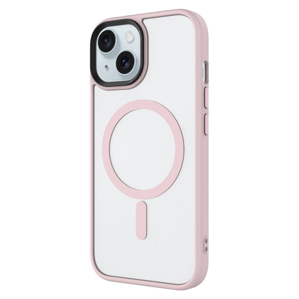 Apple iPhone 14 Kılıf Mat Arka Yüzey Wireless Şarj Özellikli Zore Flet M-safe Kapak Mavi