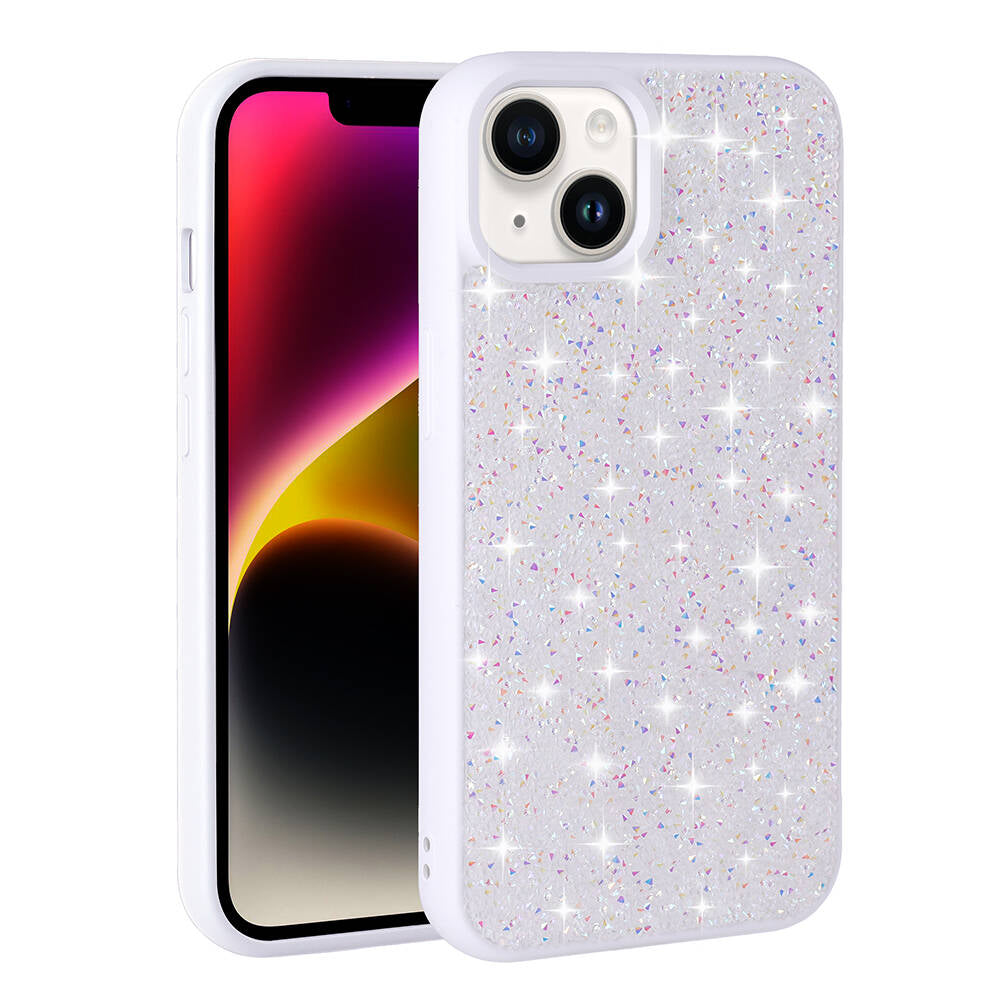 Apple iPhone 14 Kılıf Parlak Taşlı Tasarım Zore Pırlanta Kapak Gri