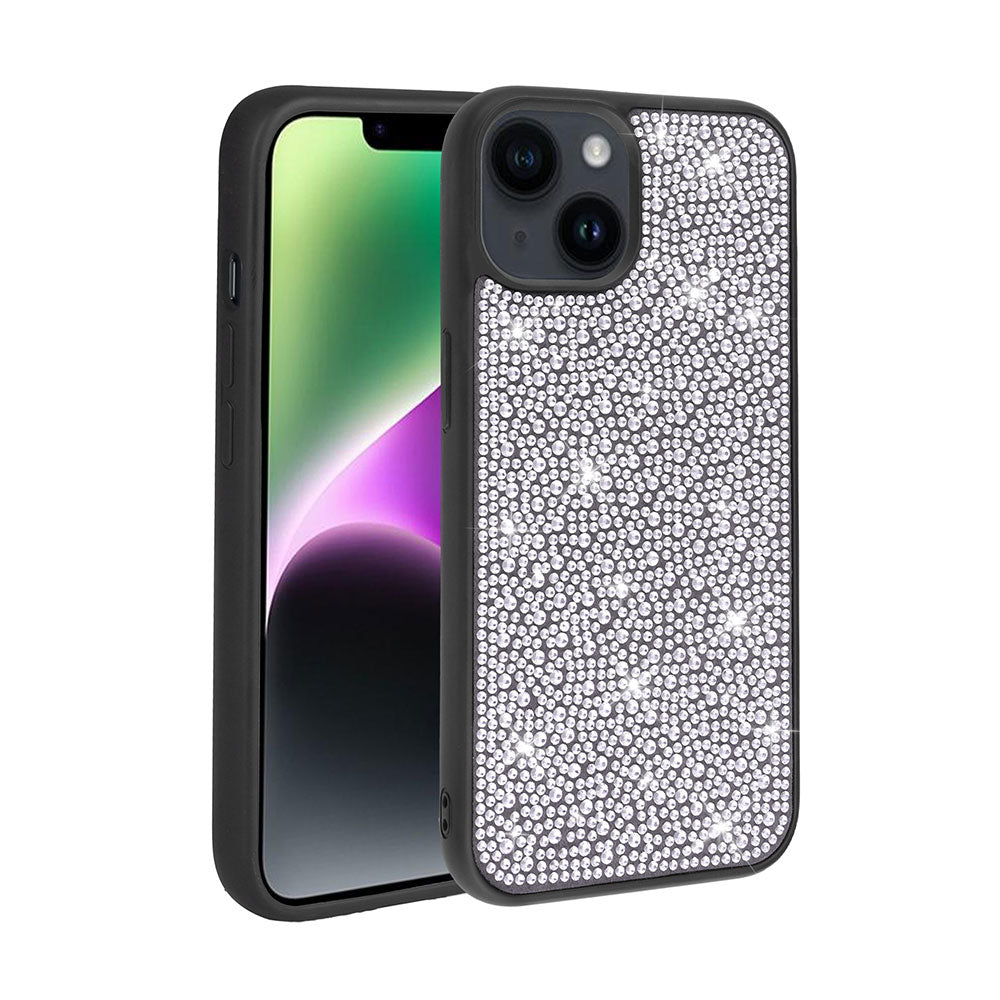 Apple iPhone 14 Kılıf Parlak Taşlı Tasarım Zore Ston Kapak Derin Mor