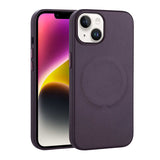 Apple iPhone 14 Kılıf PU Deri M-safe Wireless Şarj Özellikli Zore Derix Kapak Derin Mor