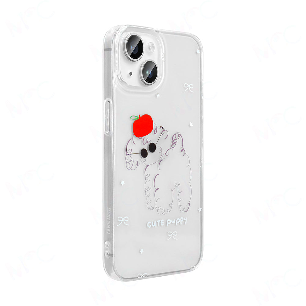 Apple iPhone 14 Kılıf Şeffaf Figürlü Zore Folk Sert Kapak Kalp