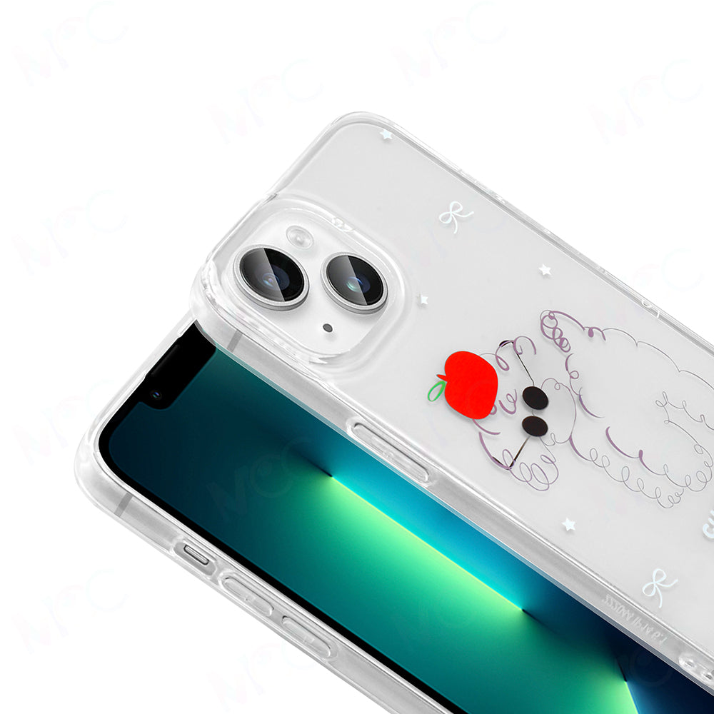 Apple iPhone 14 Kılıf Şeffaf Figürlü Zore Folk Sert Kapak Papatya
