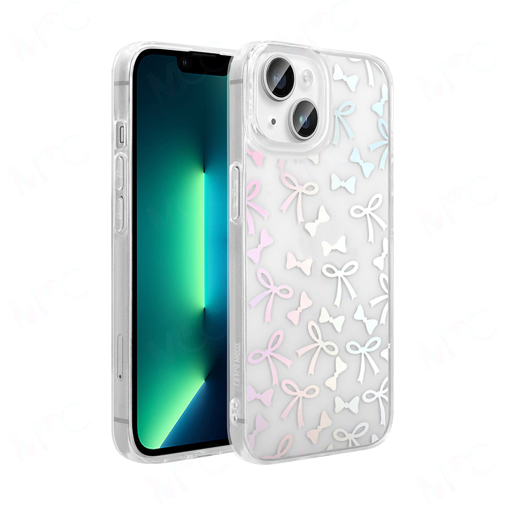 Apple iPhone 14 Kılıf Şeffaf Figürlü Zore Folk Sert Kapak Fiyonk
