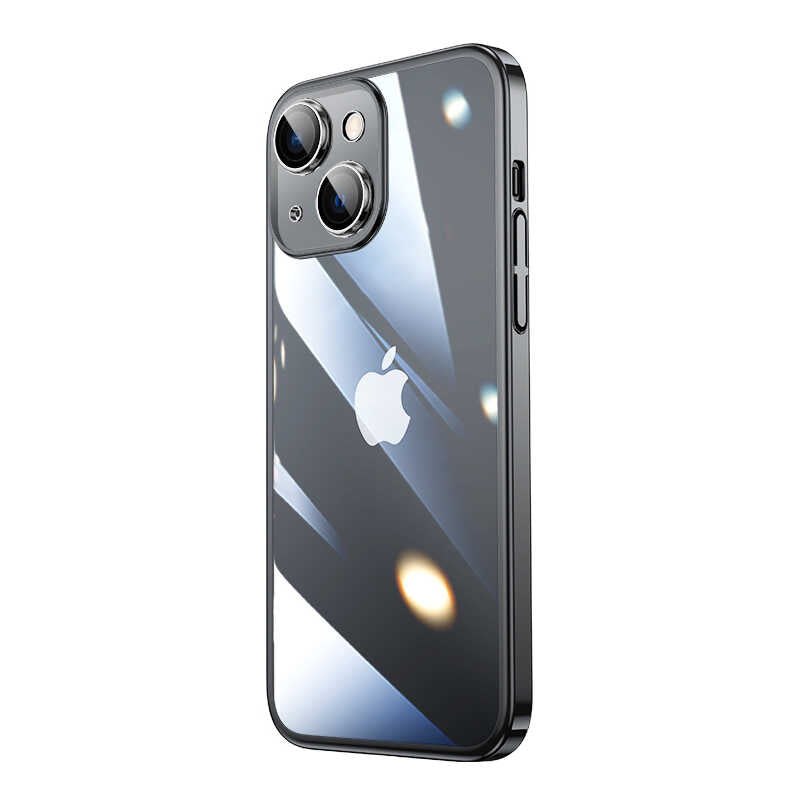Apple iPhone 14 Kılıf Sert PC Renkli Çerçeveli Zore Riksos Kapak Siyah
