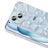 Apple iPhone 14 Kılıf Simli 3D Desenli Zore Hacar Kapak Pembe-Mavi