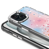 Apple iPhone 14 Kılıf Simli Desenli Parlak Zore Task Kapak Mavi
