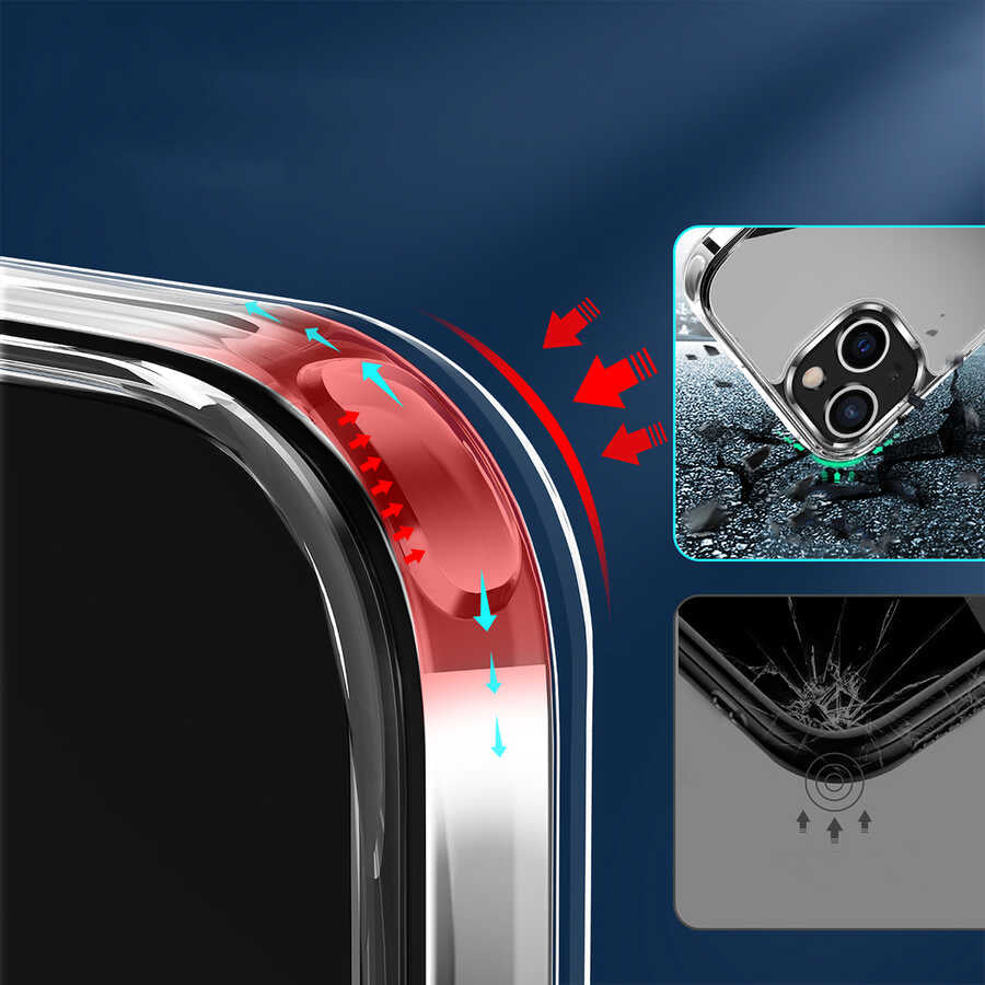 Apple iPhone 14 Kılıf Standlı Şeffaf Silikon Zore L-Stand Kapak Renksiz