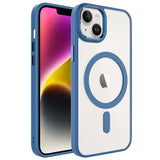 Apple iPhone 14 Kılıf Wireless Şarj Özellikli Zore Krom M-safe Silikon Kapak Lavendery Gray