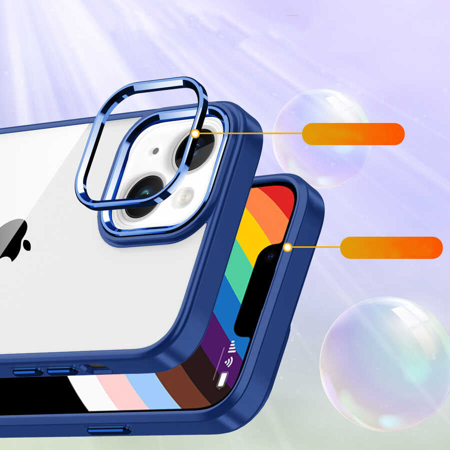 Apple iPhone 14 Kılıf Zore Flora Kapak Sierra Mavi