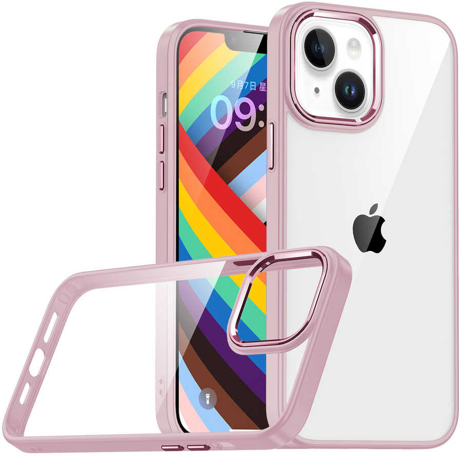 Apple iPhone 14 Kılıf Zore Flora Kapak Rose Gold