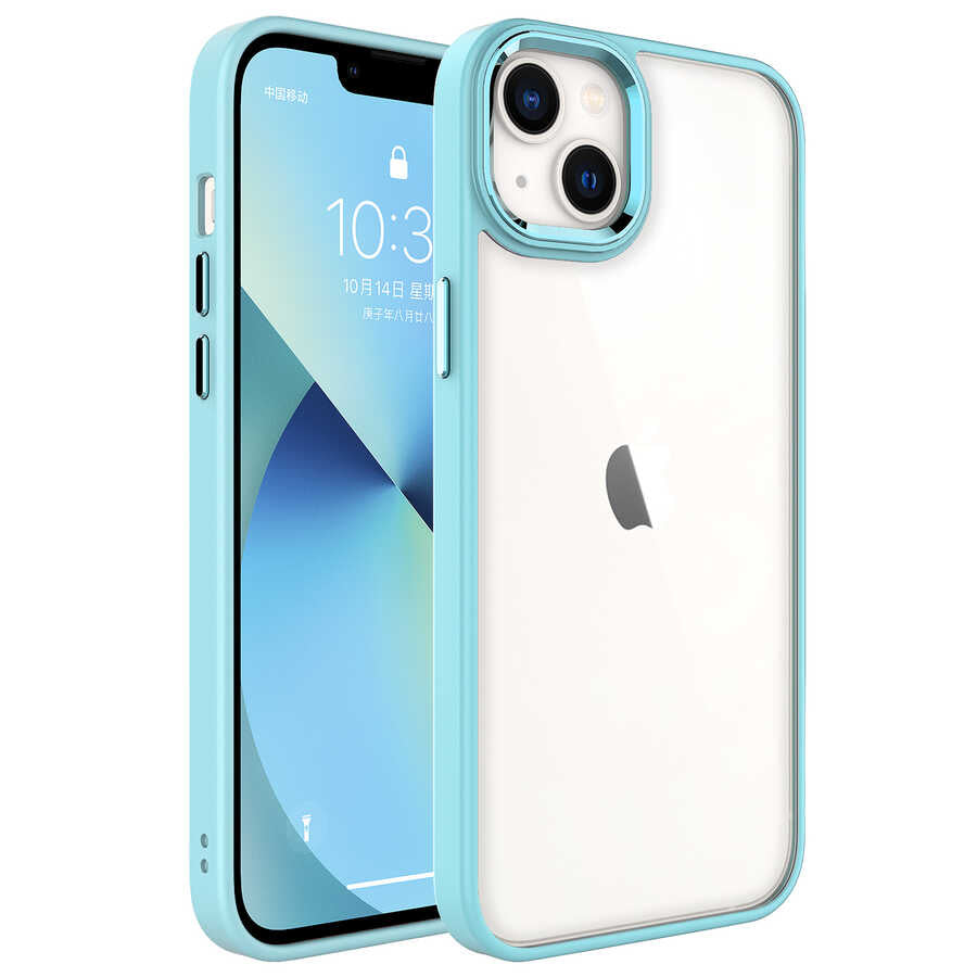 Apple iPhone 14 Kılıf Zore Krom Kapak Yeşil