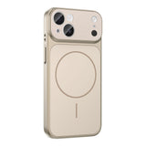 Apple iPhone 14 Kılıf Zore M-Safe Şarj Özellikli Kamera Korumalı Formen Kapak Gold