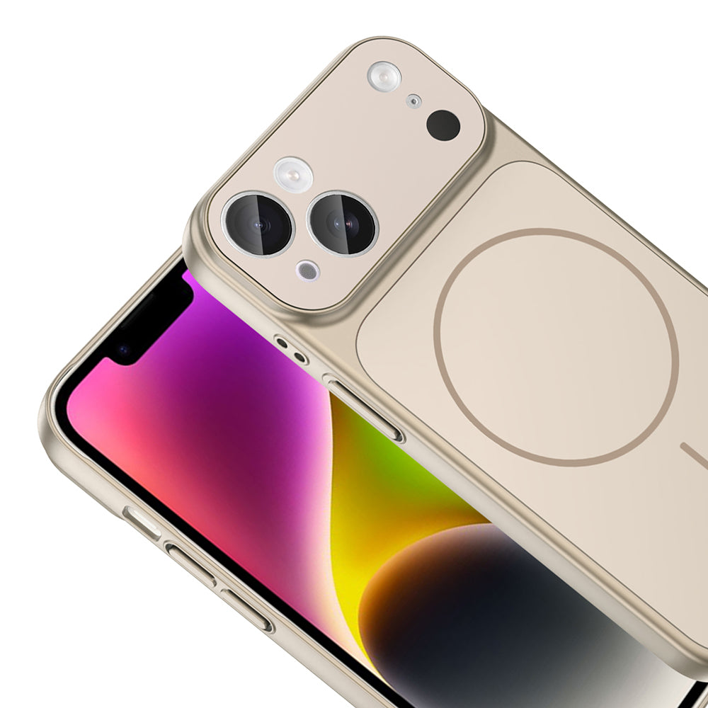 Apple iPhone 14 Kılıf Zore M-Safe Şarj Özellikli Kamera Korumalı Formen Kapak Mavi