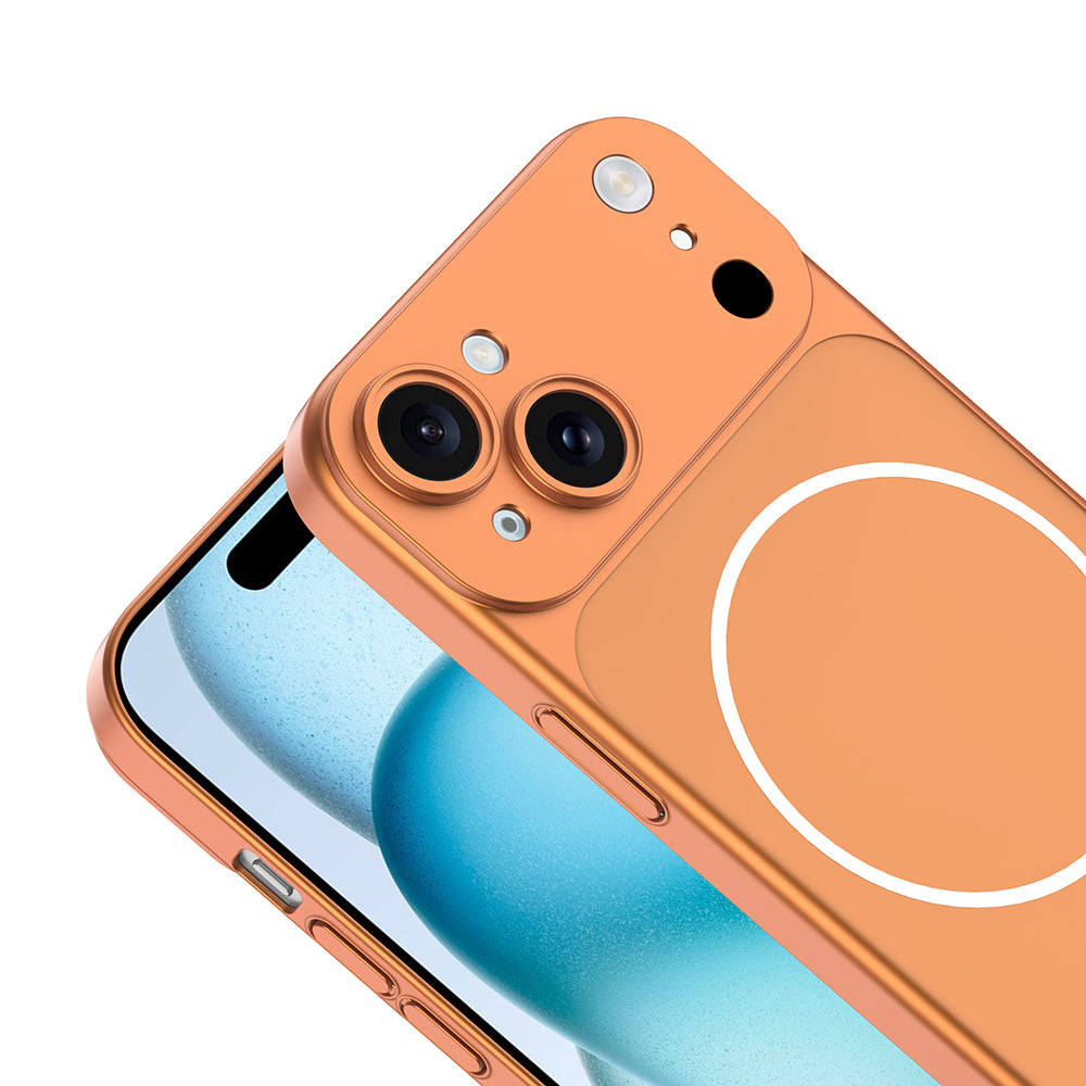 Apple iPhone 14 Kılıf Zore M-Safe Şarj Özellikli Kamera Korumalı Spark Kapak Mavi