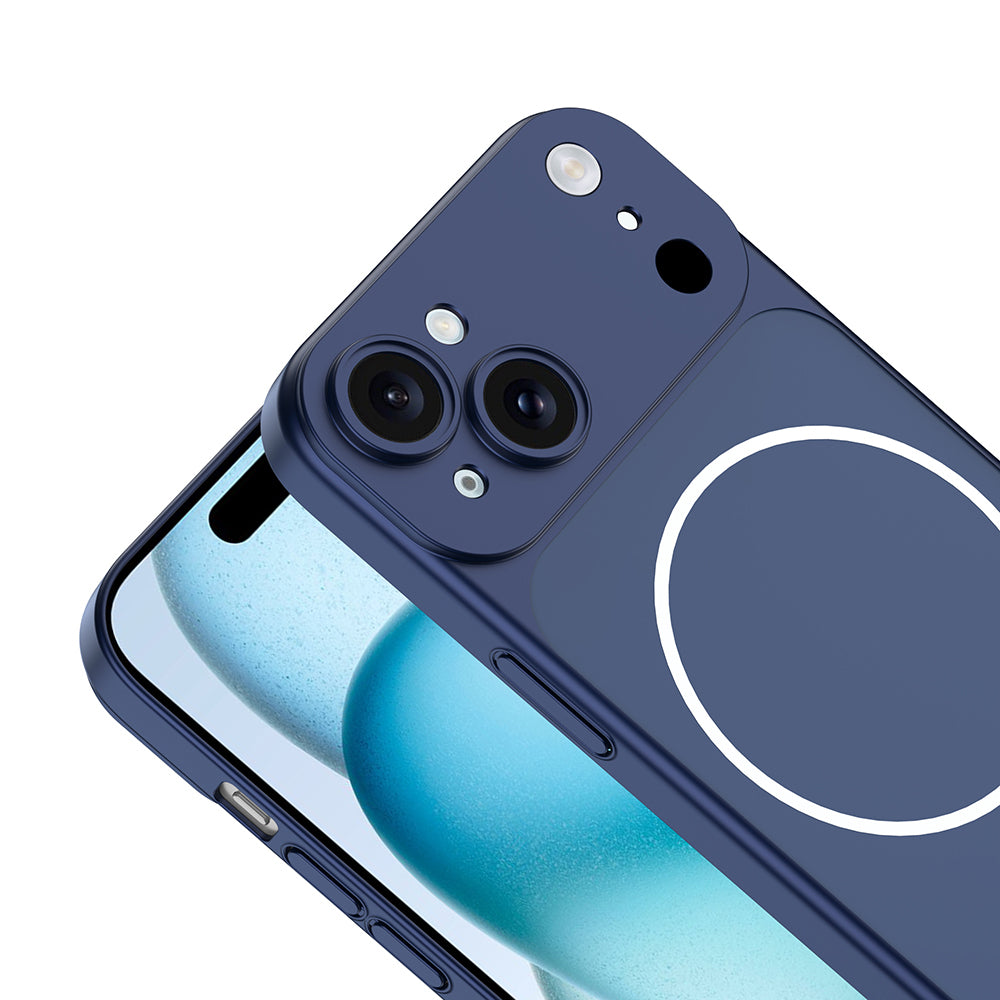 Apple iPhone 14 Kılıf Zore M-Safe Şarj Özellikli Kamera Korumalı Spark Kapak Turuncu