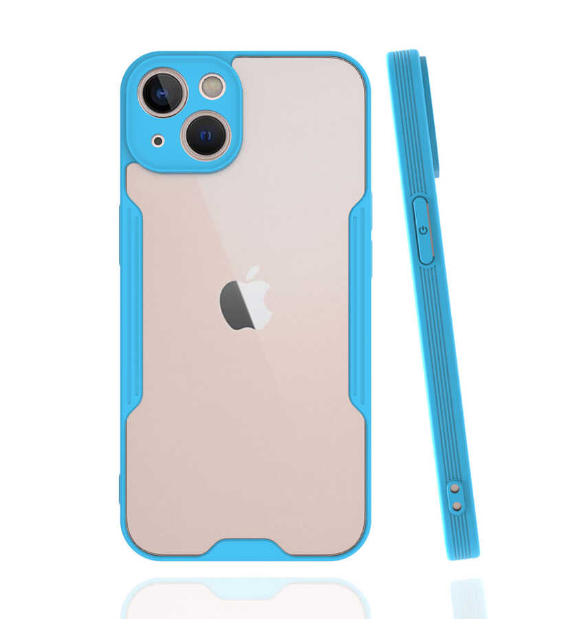 Apple iPhone 14 Kılıf Zore Parfe Kapak Mavi