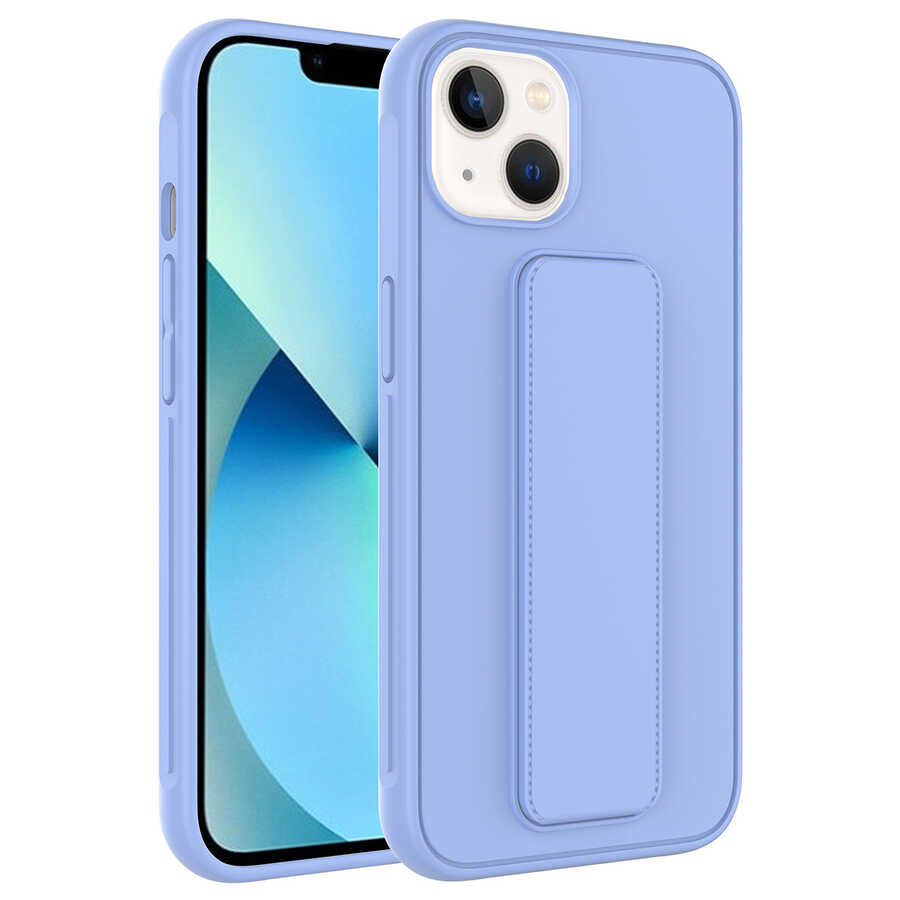 Apple iPhone 14 Kılıf Zore Qstand Kapak Lila
