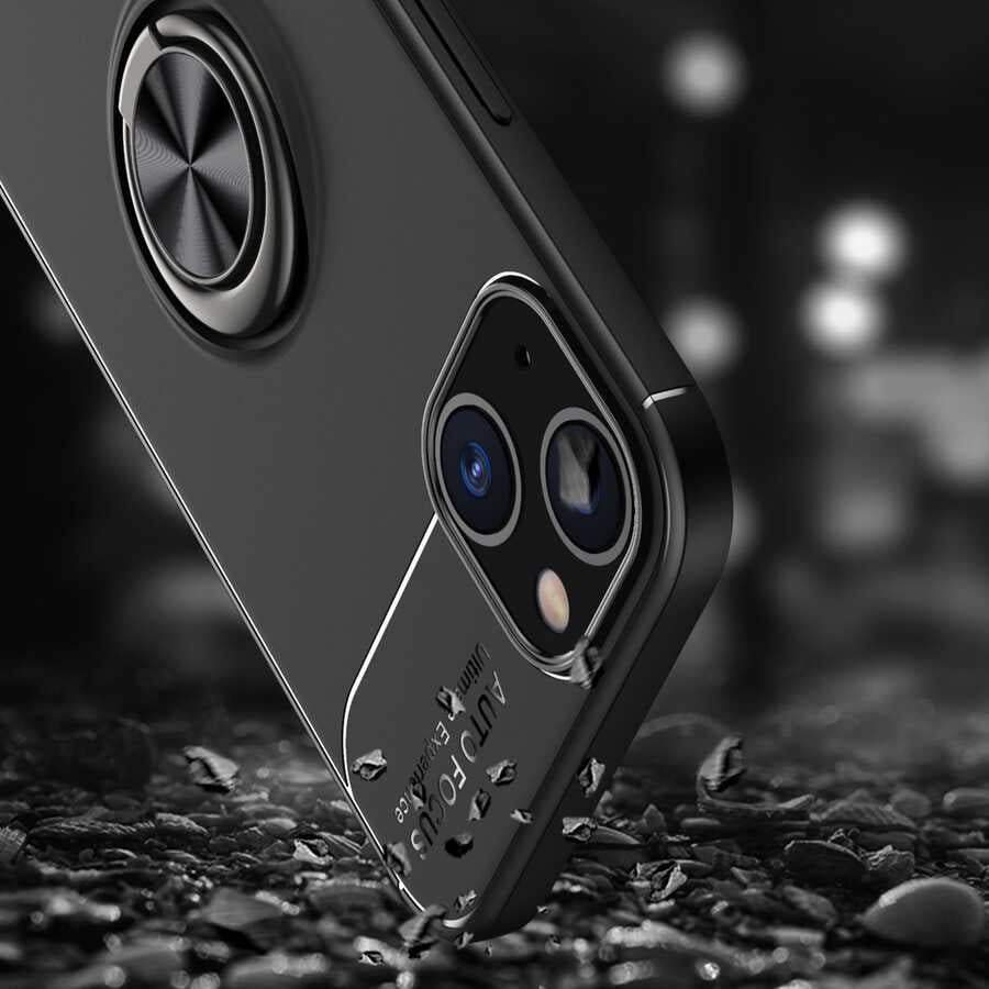Apple iPhone 14 Kılıf Zore Ravel Silikon Kapak Siyah-Kırmızı