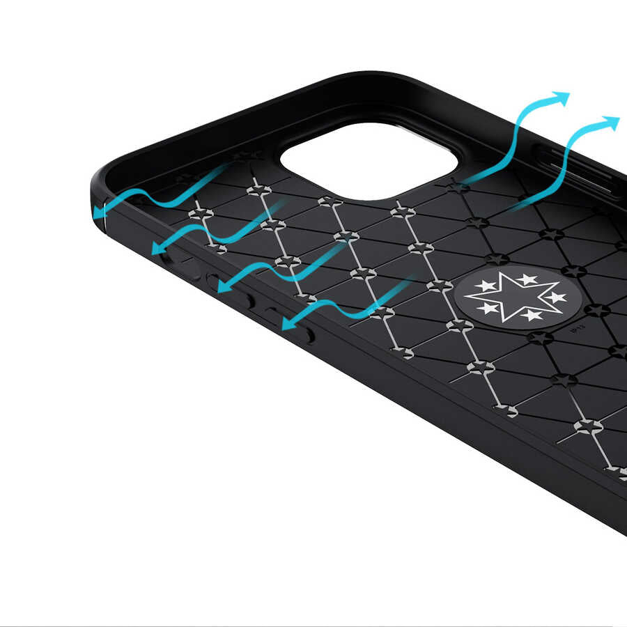 Apple iPhone 14 Kılıf Zore Ravel Silikon Kapak Siyah-Kırmızı