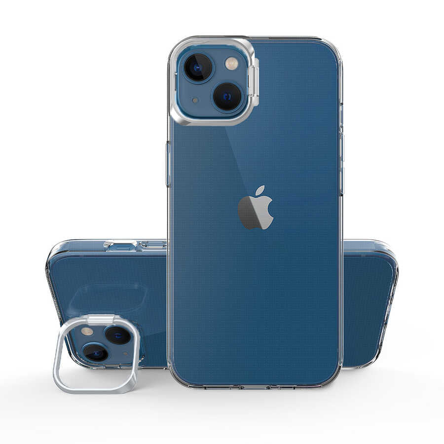 Apple iPhone 14 Kılıf Zore Skuba Kapak Gümüş