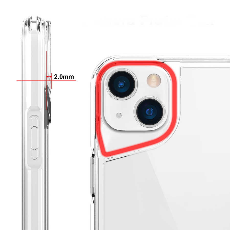 Apple iPhone 14 Kılıf Zore T-Max Kapak Renksiz