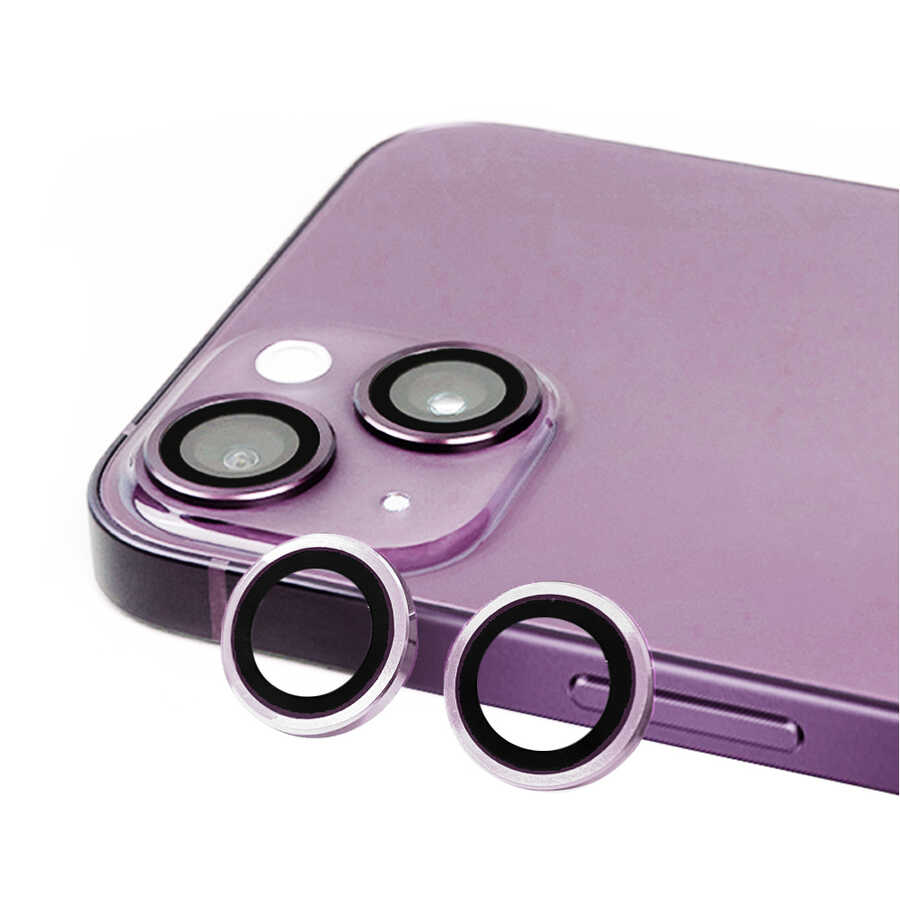 Apple iPhone 14 Plus Zore CL-07 Kamera Lens Koruyucu Mor