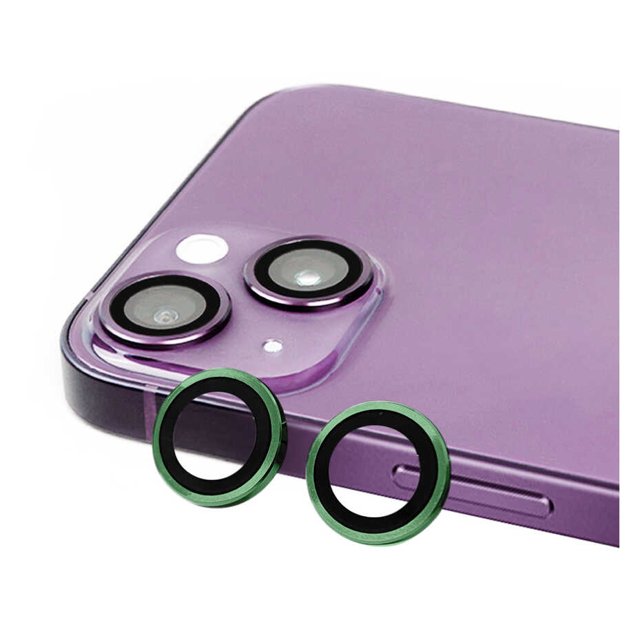 Apple iPhone 14 Plus Zore CL-07 Kamera Lens Koruyucu Koyu Yeşil