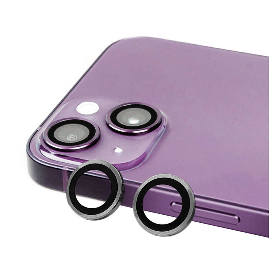 Apple iPhone 14 Plus Zore CL-07 Kamera Lens Koruyucu Koyu Gri